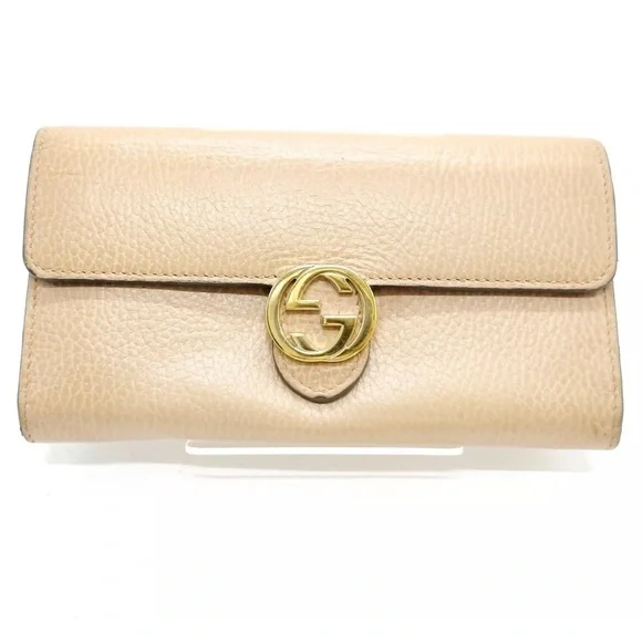 Gucci Long Wallet Beige Leather - Picture 1 of 9